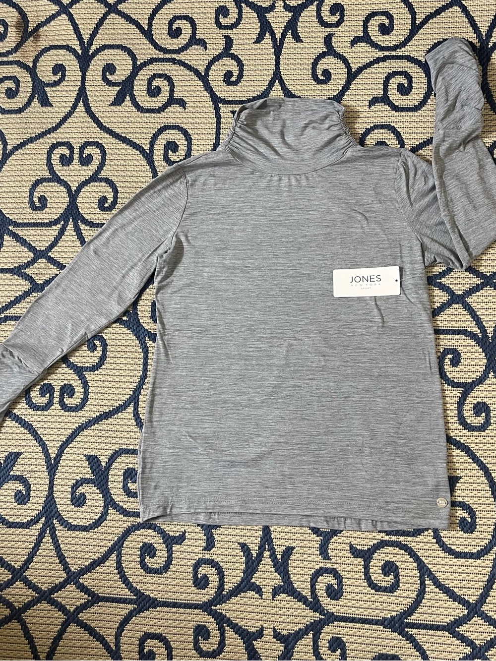 Jones New York Light Gray Turtleneck Sweater